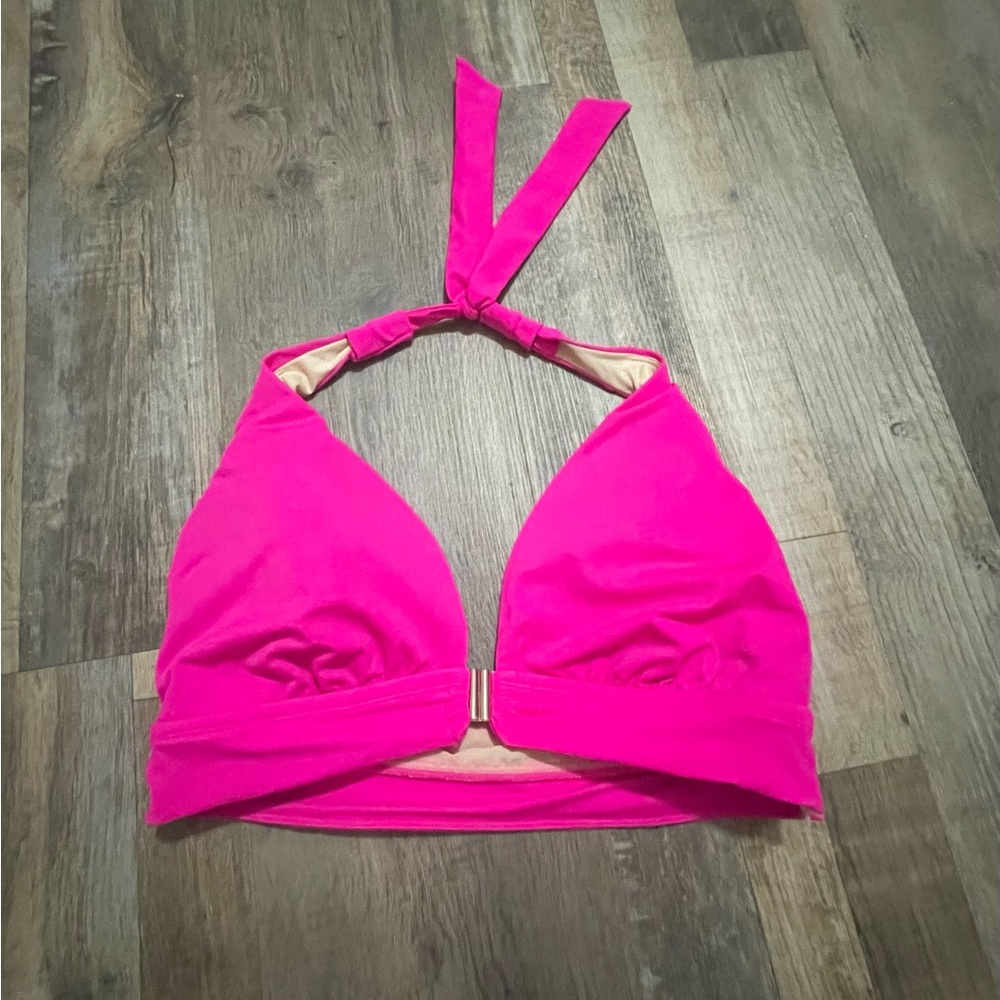 Vibrant Pink Halter Bikini Top